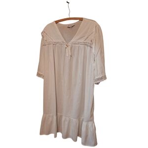 Nighttime Creations Cottagecore Nightgown Cotton Blend Lace Trim Vintage Country